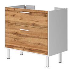 Тумба Ювента Afina 80 см белая/дуб вотан под столешницу - фото