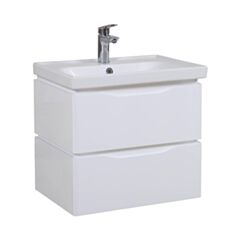 Тумба Aqua Rodos Венеция консольная белая с умывальником Frame 60 см - фото