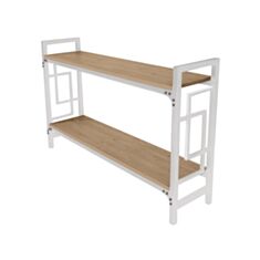 Стеллаж Металл-Дизайн Квадро Лонг 2 полки дуб античный/белый - фото