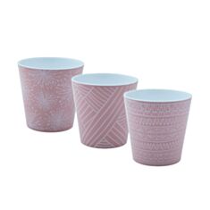 Горшок Алеана Деко со вставкой 114040 с декором Этно 13*12,5 фрезия/белый - фото