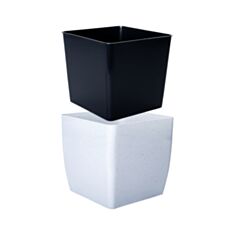  Горшок Алеана Квадро Stone низкий 128014 27*27*26 см светлый бетон - фото