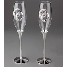 Свадебные бокалы "Обручальные кольца" 006G - фото