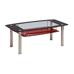 Столик журнальний скляний Twist C червоний - фото