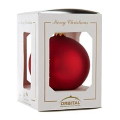 Елочная игрушка стеклянная ручной работы "Недекорированная" Orbital 8 см красный матовый - фото
