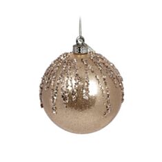 Іграшка на ялинку куля BonaDi 182-110 8 см шампань - фото