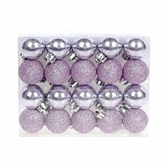 Набір ялинкових куль BonaDi 147-249 3 см 20 шт ніжно-ліловий - фото