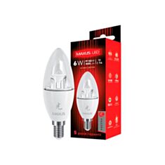 Лампа светодиодная Maxus LED 1-LED-421 C37 CT-C 6W 3000K 220V E14 AP - фото