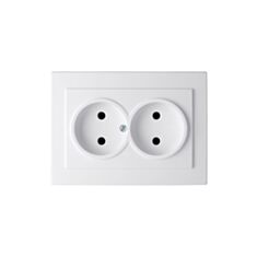 Розетка двойная без заземления Nilson Touran 24111024 белая - фото