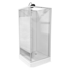 Душевая кабина Grace SLD-319W 90*90*195 см белый/полоса - фото