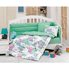 Постельное белье BEBEK ELEPHANT MINT + защита + ковдра 95*145 - фото