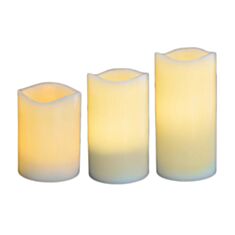Набір декоративних свічок LED Yes! Fun 710339 3 шт 7,5*10/12,5/15 см - фото