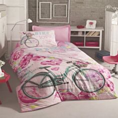 Комплект постільної білизни Cotton Box Girls&Boys Line Ranforce Bike Pembe 1,6 - фото