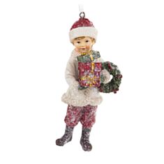 Іграшка на ялинку Хлопчик з подарунком Elendekor 192-206 10,5 см - фото