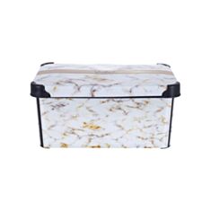 Корзина з кришкою Violet House Decor Marble White 0647 10 л - фото