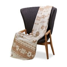 Плед "Сніжинка" 140*200 біло-бежева - фото