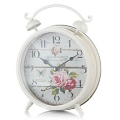 Часы-будильник белые 099A 21см - фото