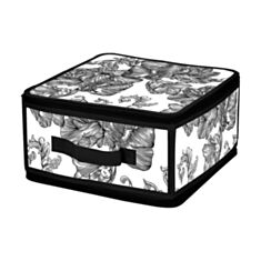 Корзина для хранения Idea Home Anthracite Flowers DB-24 с крышкой 30*28*15 см - фото