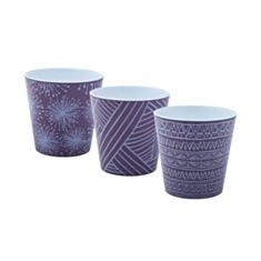 Горшок Алеана Деко со вставкой 114047 с декором Этно 16*15,5 см фиолетовый - фото