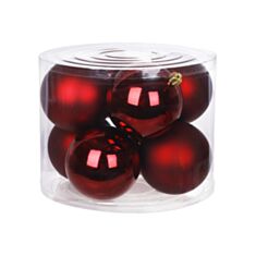 Набор елочных шаров BonaDi 47-113 10 см 8 шт марсала - фото