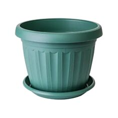 Горщик Алеана Терра з підставкою 10*8 см зелений - фото