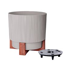  Горшок Алеана Осло 128026  со вставкой и декоративной подставкой 30*30 см какао Wood - фото