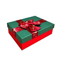 Коробка подарункова Дім Упаковки Новорічна з бантом 1235014433 29*21*9 см - фото