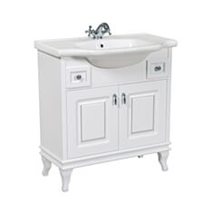 Тумба Aqua Rodos Беатриче Нью Классик патина хром 80см - фото