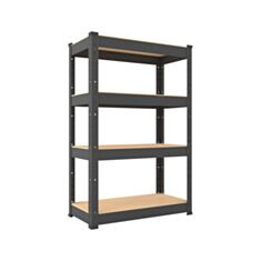 Стелаж Меткас Бюджет 4 полиці 900*600*300 мм антрацит - фото
