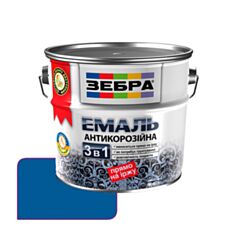 Эмаль антикоррозионная Zebra 48 синяя 0,75 л - фото