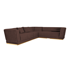 Диван угловой Доминик коричневый - фото