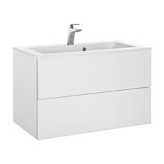 Тумба з умивальником Norway EOS-800 M107080 з силіконом біла матова - фото