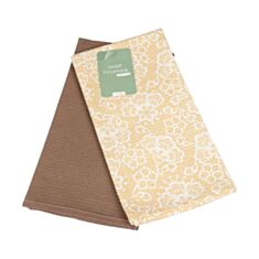 Набір вафельних рушників Home Line Мереживо 166269 45*60 см шоколадний 2 шт - фото