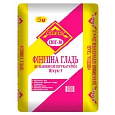 Штукатурка фінішна Атлант СШС-30 Штук-3 вапняна 15 кг - фото