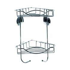 Полка для ванны угловая на присосках AWD 2080340 2 ярусная - фото