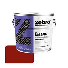 Емаль антикорозійна Zebra 3 в 1 Кольчуга 87 червоно-коричнева 0,7 кг - фото