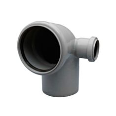 Коліно каналізаційне складне Інсталпласт 90° 110*50 мм праве - фото