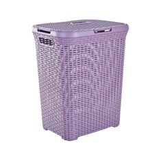 Корзина для білизни Алеана Ротанг 50 л фіолетова - фото