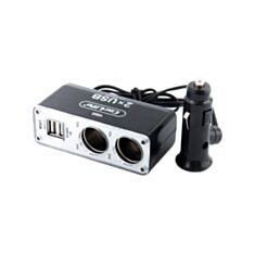 Розгалужувач прикурювача Carlife CS304 2в1 + 2USB 12 В - фото