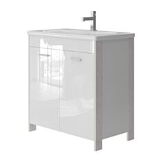Тумба Ювента Brooklyn Br-80 з умивальником Soft 80 см біла - фото