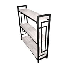 Стелаж Метал-Дизайн Квадро Лонг 3 полиці аляска/чорний - фото