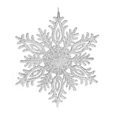 Игрушка на елку Снежинка BonaDi 788-137 18 см серебро - фото