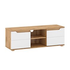 Тумба під телевізор Vincent B дуб вотан/білий сніг глянець - фото