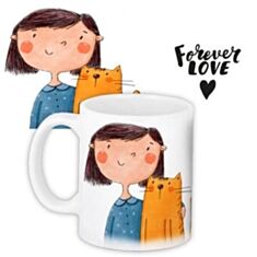 Кружка с принтом Hugs and kisses Forever love KR_18L025 330 мл - фото