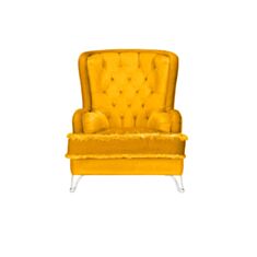 Крісло Людовик жовтий - фото