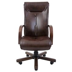 Крісло для керівників Бостон вуд коричневе - фото