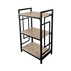 Стеллаж Металл-Дизайн Квадро 3 полки вествуд/черный - фото