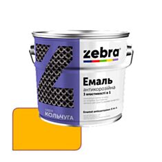 Емаль антикорозійна Zebra 3 в 1 Кольчуга 55 яскраво-жовта 0,7 кг - фото