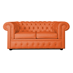 Диван Честерфілд двомісний помаранчевий - фото