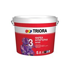 Интерьерная краска акриловая Triora 3 матовая белая 5 л - фото