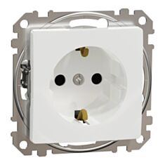 Розетка із заземленням Schneider Electric Sedna Design SDD111022 зі шторками біла - фото